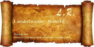 Landsteiner Rudolf névjegykártya